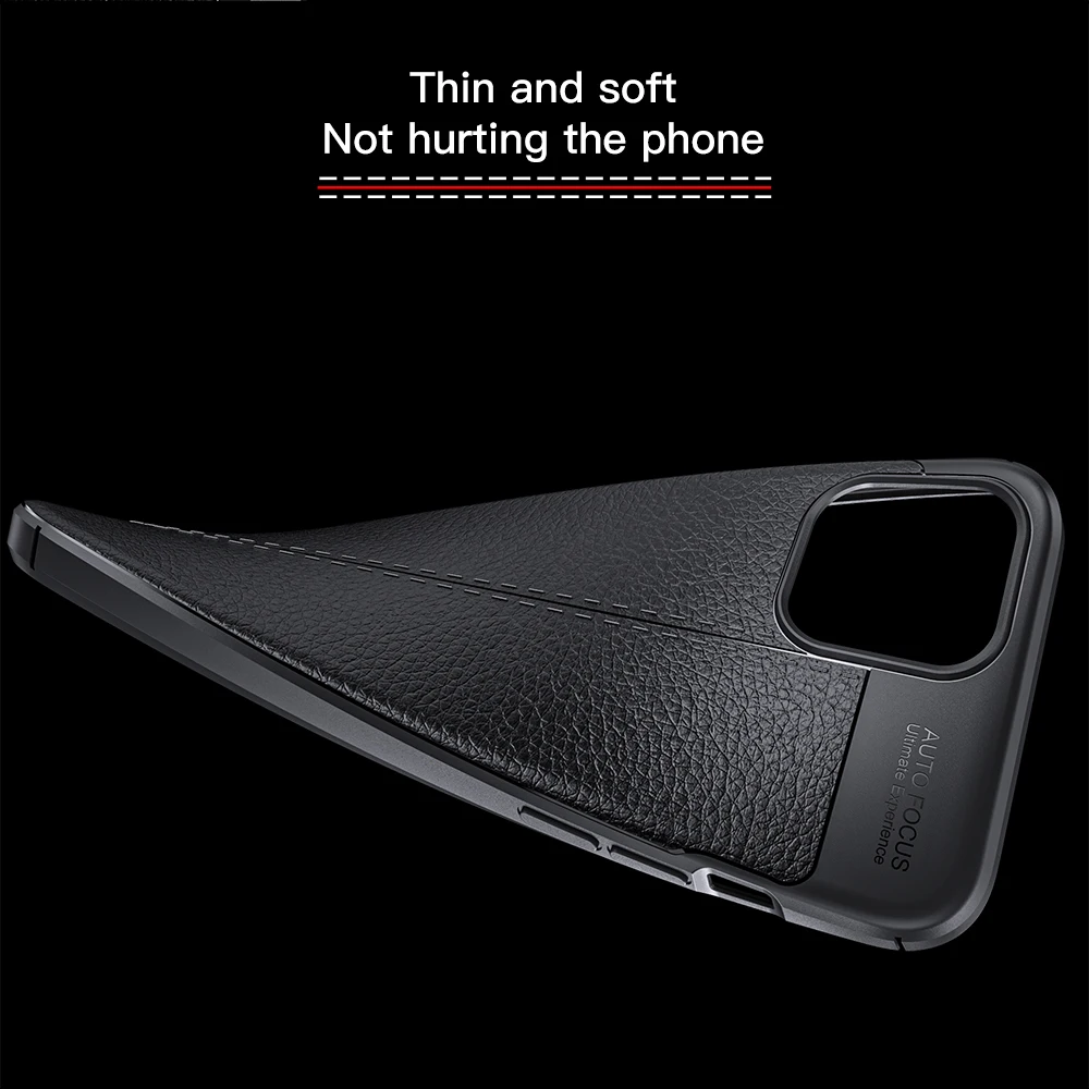 KEYSION чехол для телефона iPhone 12 Pro Max личи кожа Текстура ТПУ Силиконовый