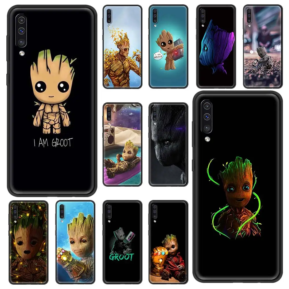 

Phone Case For Samsung Galaxy A50 A70 A10 A30 A20E 10E A20s A10s A40 A90 A80 Black Silicone Fundas I Am Groot Marvel Cartoon