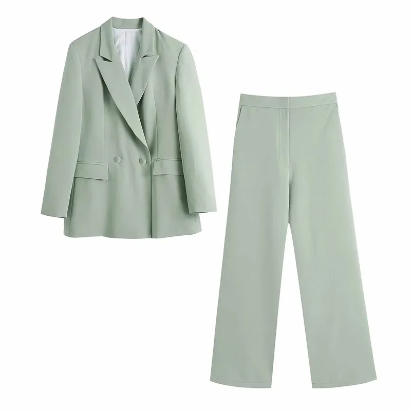 

Spring Autumn 2 Pieces Vintage Blazer Suit Office Lady Coat +Long Pants Elegant Fashion Design Women Basic Outfit Coats
