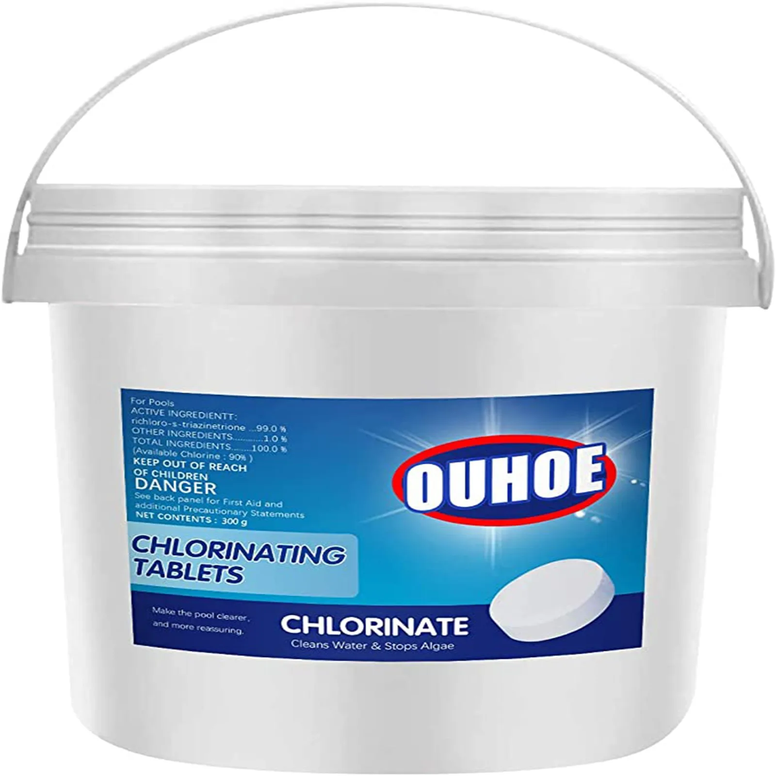 

300pcs Pool Spa Chlorine Tabs-A Bucket Of Small Chlorine Tabs For Pool Spa Hot Tub For Pools Over 5000 Gallons