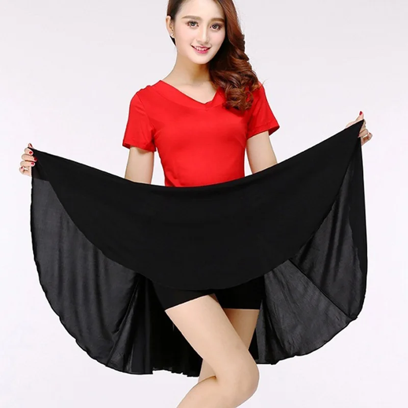 Юбка женская для латинских танцев модная квадратная Однотонная юбка ярких