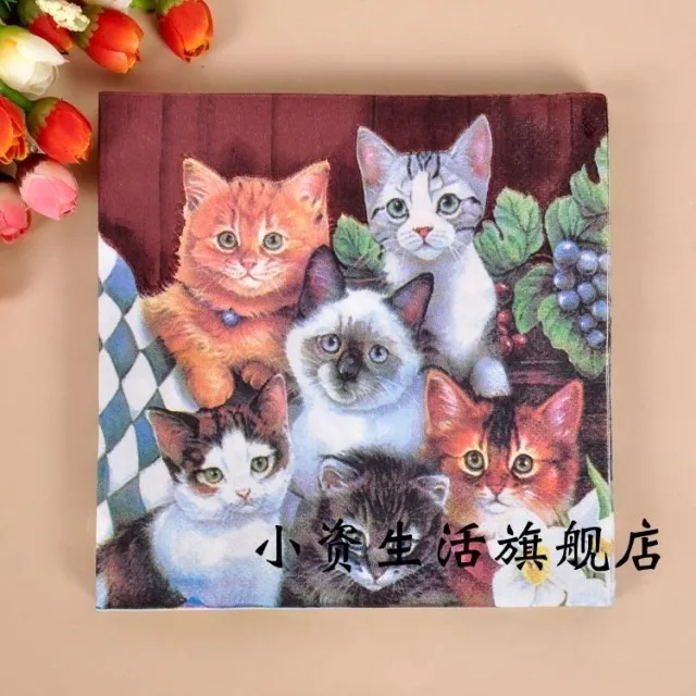 20 шт. милая мягкая здоровая салфетка для декупажа 100% натуральная деревянная