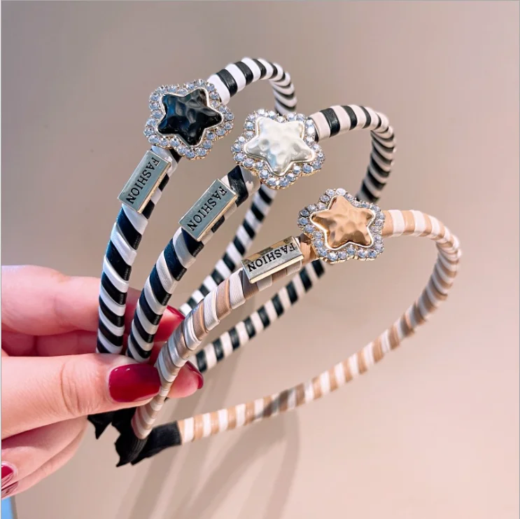 

Женские повязки для волос в стиле ретро французские Стразы кожаные простые женские милые и темпераментные повязки на голову