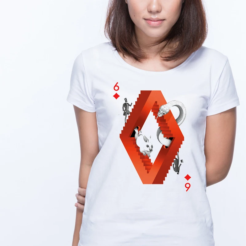 

Playing Card Graphic T Shirts Tees Funny Poker Diamond 6 Print Tshirt Goth T Shirt Women Grunge Aesthetic Clothes Streetwear