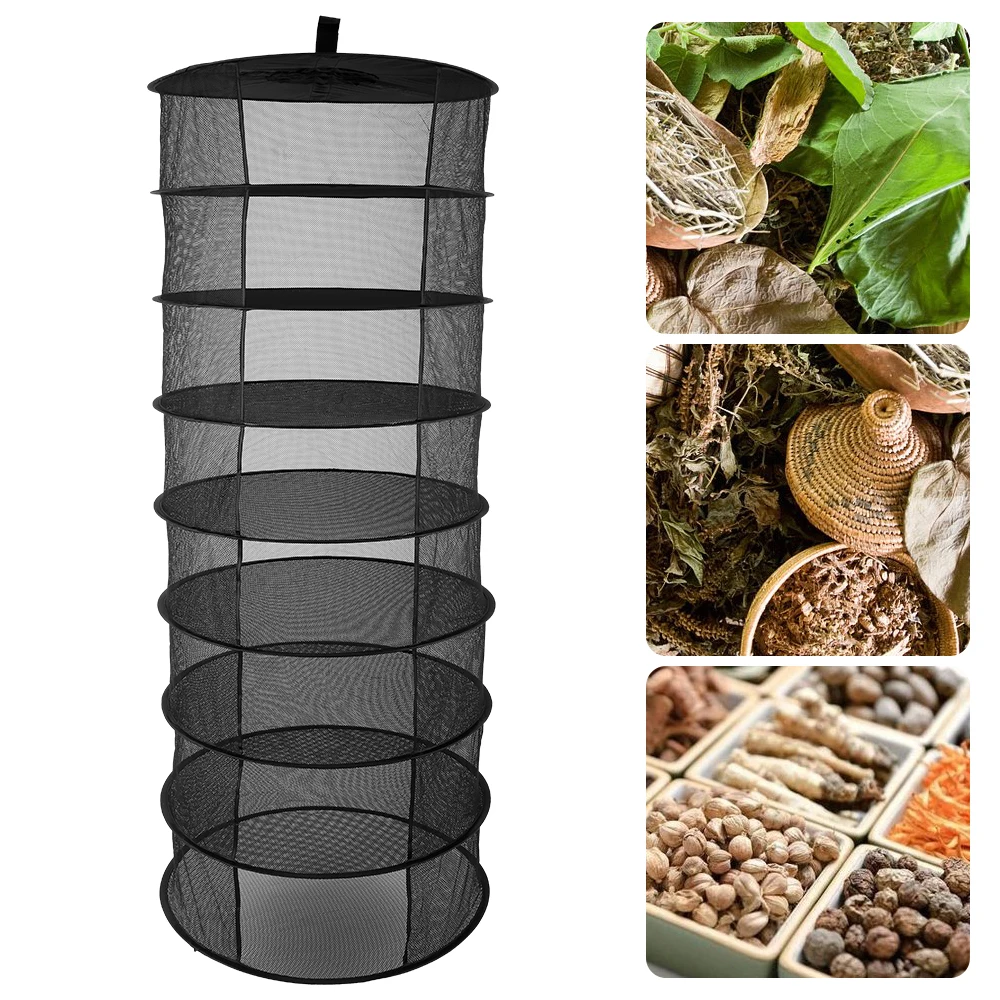 8 слоев висячая корзина с застежкой молнией Складная сухая сушилка для травы