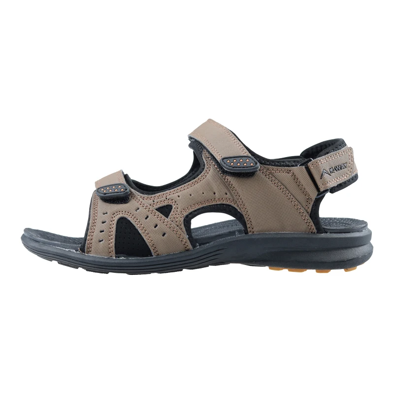 dh1702brown GRITION/мужские сандалии; пляжная Летняя обувь на плоской подошве; легкие повседневные кожаные сандалии; Мужские дышащие туфли; Новинка года; походная обувь; 46 - Цвет: dh1702brown