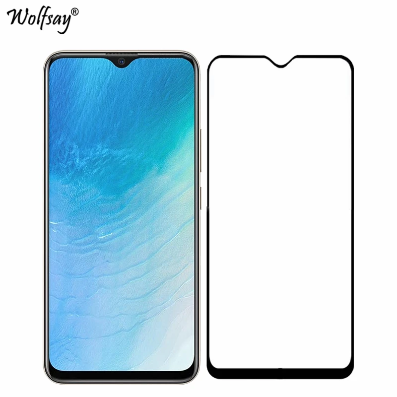 Wolfsay-cristal adhesivo completo para Vivo Y19, Protector de pantalla de vidrio templado para Vivo Y19, 2 uds.-1