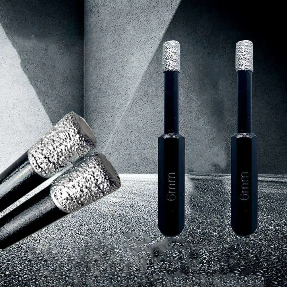 

2pcs Diamond Drilling Bits Hexagonal Dry Drill Bits Glass Marble Concrete Tile Hole Open Tool Accessories