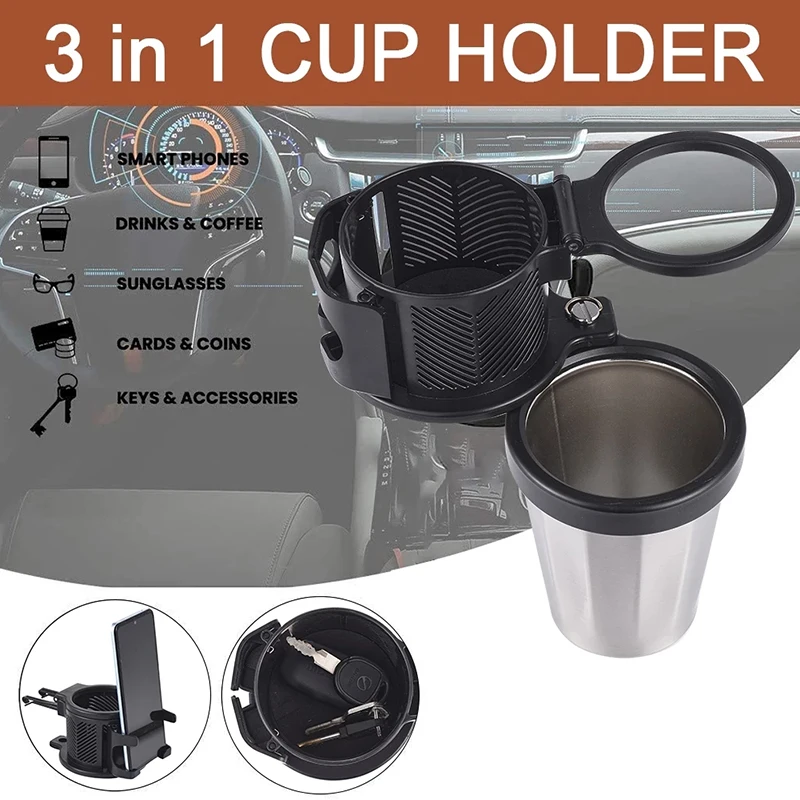 car cup holder with phone holder multifunctional rotating organizer cup bottle organizer for drinks coffee du55 free global shipping