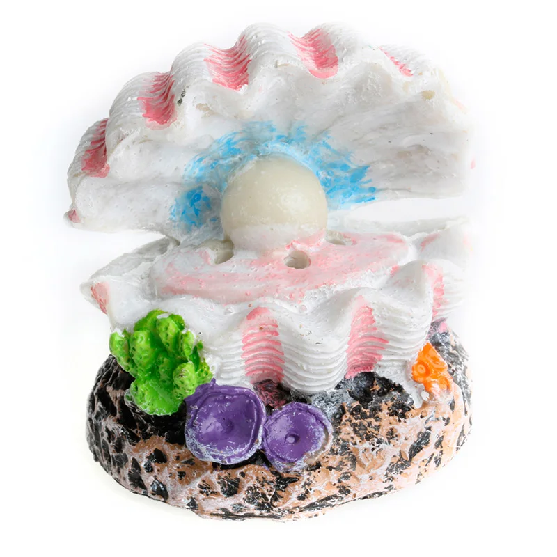 

Shell Pearl & Air Stone Aquarium Fish Tank Bubbler Shell Bubbling Ornament Decor