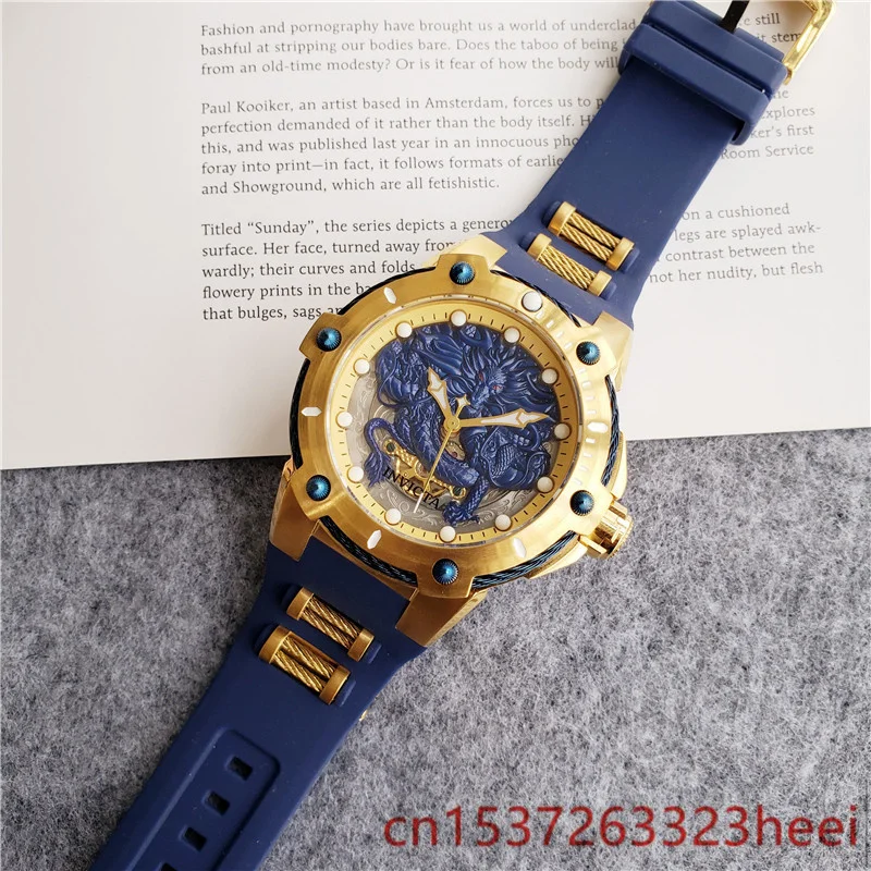 

INVICTA-watch men's skeleton automatic mechanical AAA watch gold skeleton retro men's women watch quartz watch