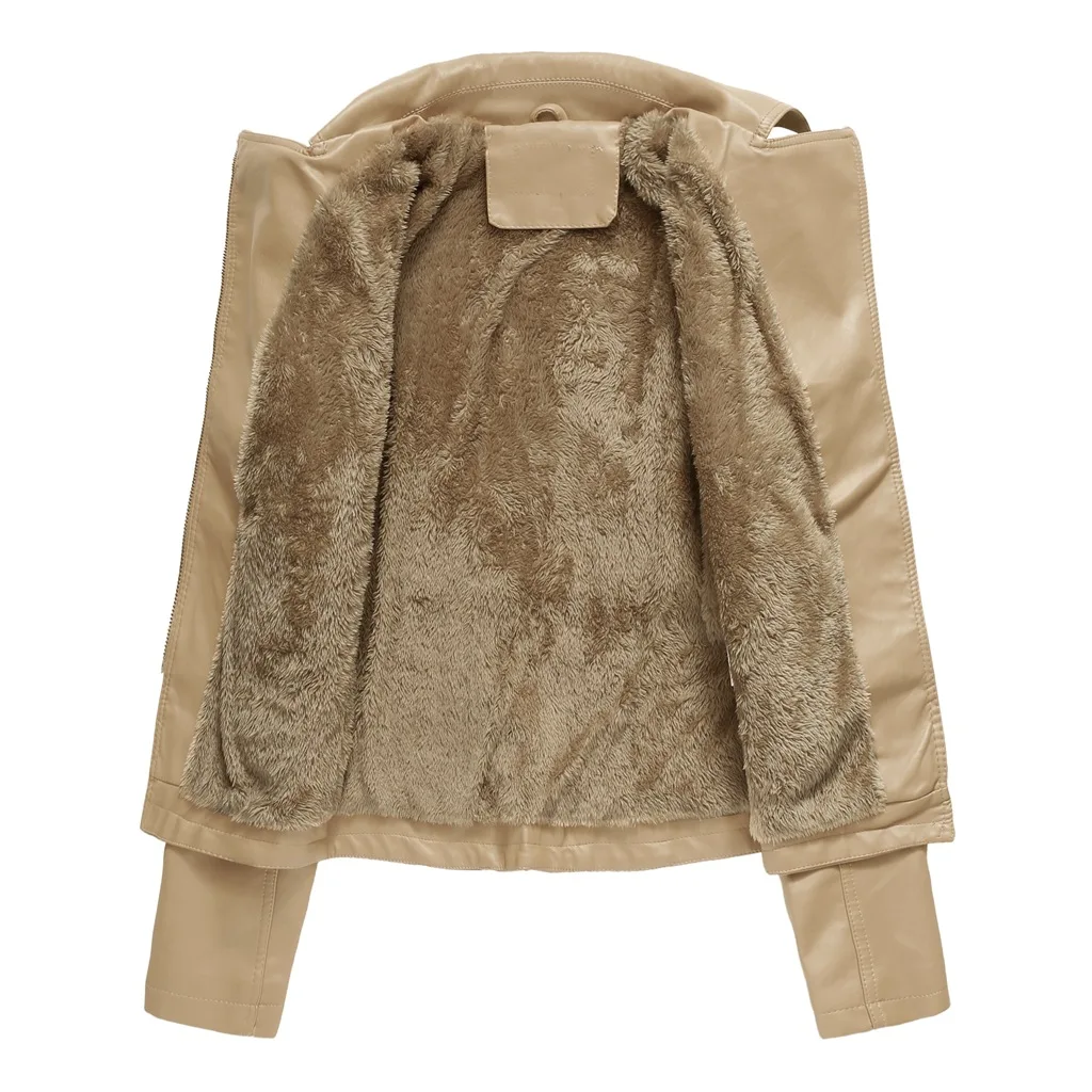 New Women Autumn Winter Faux Soft Leather Jackets Coats Lady Black PU Zipper Epaule Motorcycle Streetwear