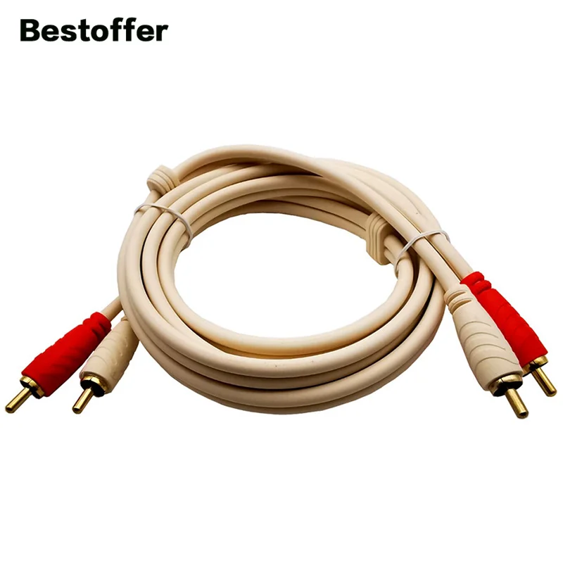 

1.5M/3M/5M10M 2*RCA Phono Plugs to 2*RCA Male to Male Colour Coded For Left Right Audio High Quality Premium OFC Cable