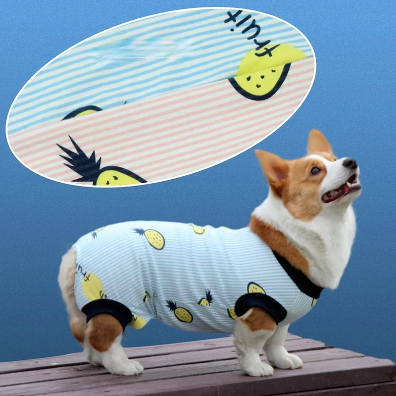 

Комбинезон для собак, в полоску, с принтом Тедди корги, золотистого ретривера