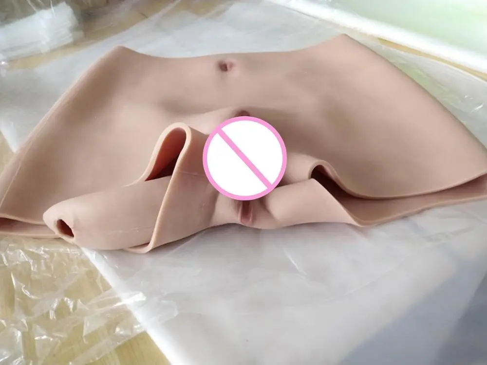 Силиконовые Реалистичные трусики-Вагина 67 см Трансвестит киска штаны