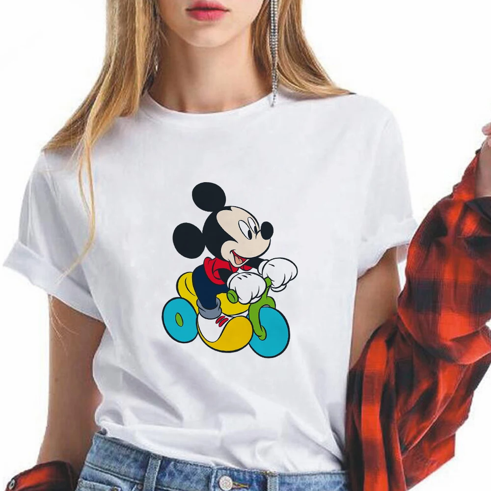 

Kawaii Baby Mickey Mouse Print Women T Shirt Disney Fashion Y2k Tops Tumblr Home Casual Summer Women's Clothes White European