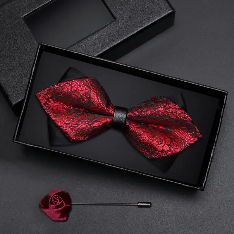 

Bow tie gift box men's groom wine red wedding wedding British Korean bow tie black formal wear bow tie