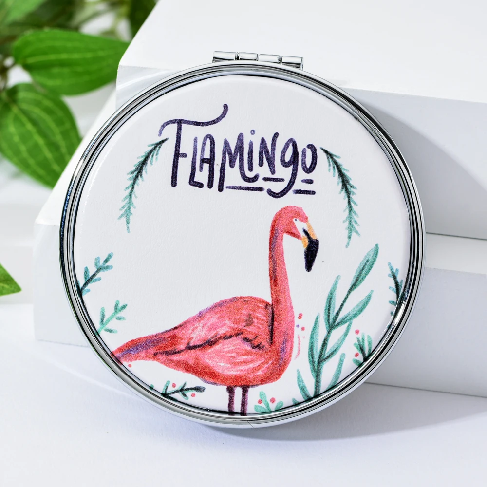 Vicney новый тренд мини карманное косметическое зеркало модное круглое фламинго