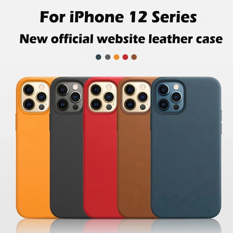 

Оригинальный чехол из натуральной кожи для iPhone 12 Pro, Чехлы, Магнитный Роскошный чехол с беспроводной зарядкой для iPhone 12 Pro Max Mini