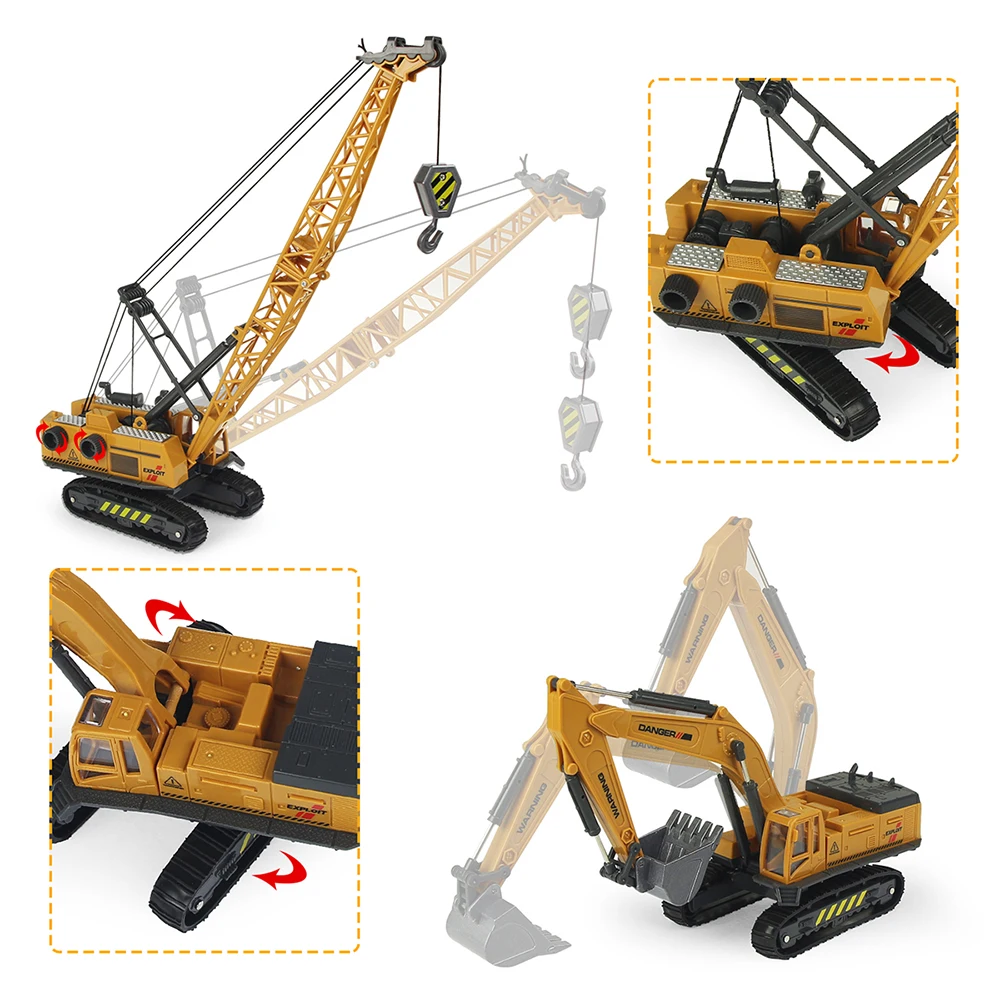 Alloy Engineering Vehicle Dump Truck Excavator Assembly Diecast Model Simulation Construction Cars Toys for Boys Children Gifts | Игрушки и