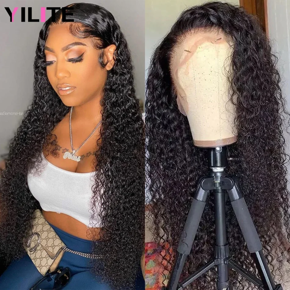 

Kinky Curly Brazilian Human Hair Front Wigs Preplucked 32 Inch Swiss HD Lace Closure Wig 13x4 Lace Frontal Wig Wiggins Hair Wig