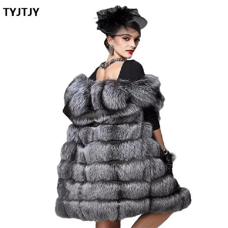 

Casaco Feminino Fashion Imitation Fur Coat Vest Female Autumn And Winter Long Section 2021 New Stitching Fox Fur Vest Jacket