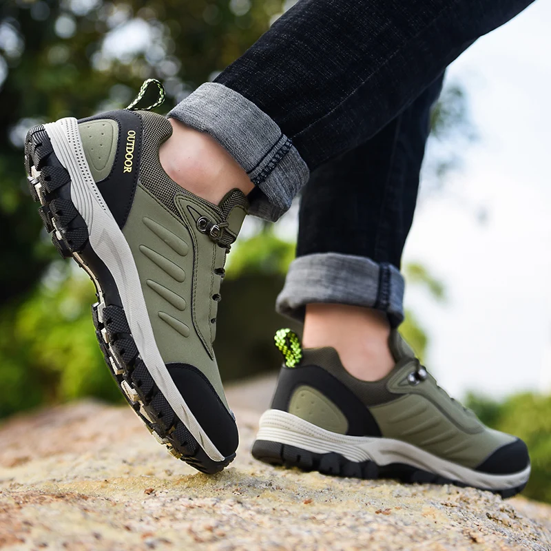 Мужские Нескользящие кроссовки на шнуровке повседневные спортивные для походов