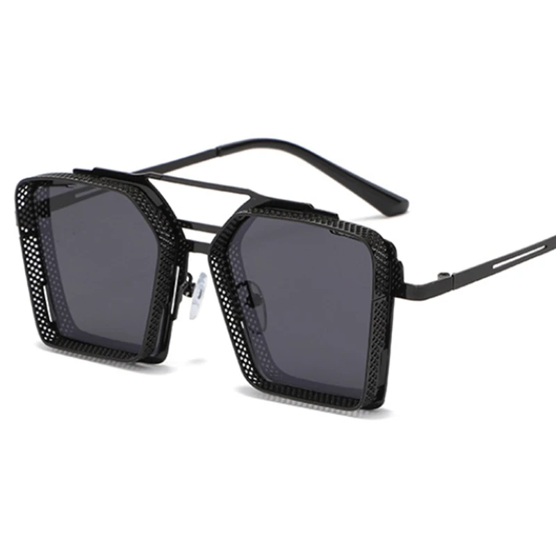 Мужские УНИКАЛЬНЫЕ Солнцезащитные очки в квадратной металлической оправе