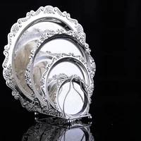 elegant iron tray golden glossy plate decoration ornaments wedding gift buffet fruit cake party supplies dessert sundries