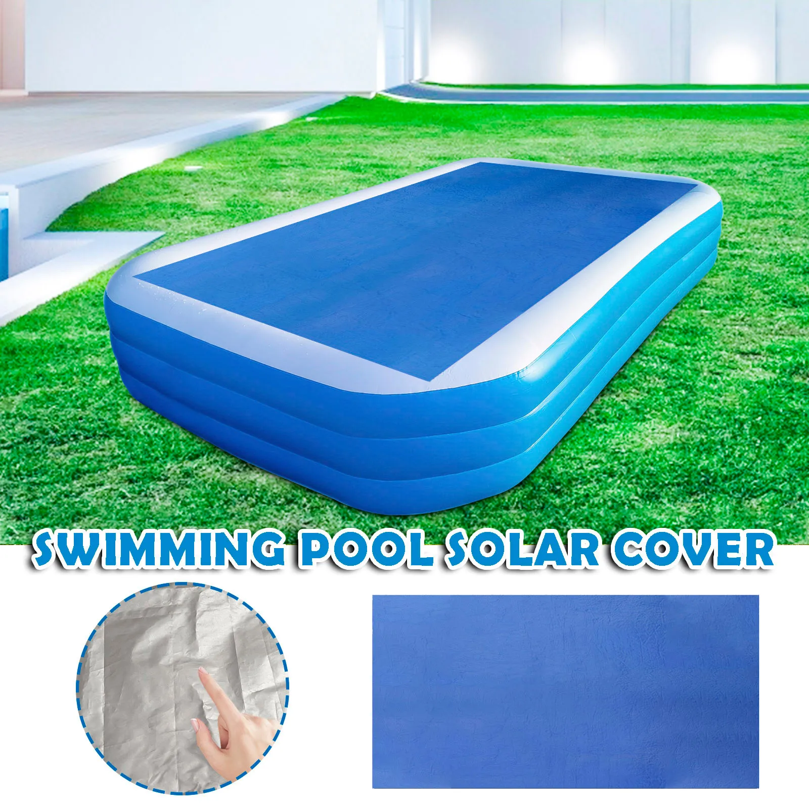 

Square Pool Cover Protector Foot Above Ground Blue Protection Swimming Pool Solar Dustproof Floor Rain Cover Bubble Blanket#g4