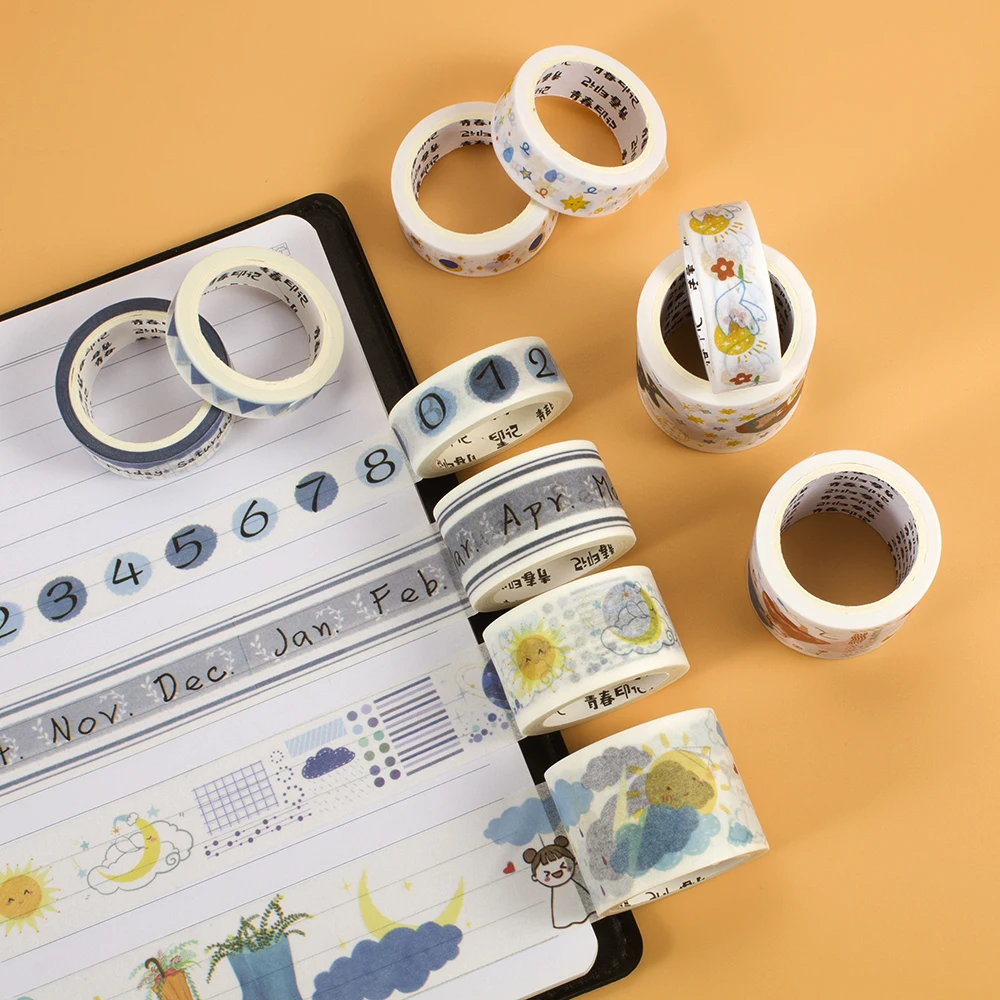 HXM 43pcs/set Flower Scrapbooking Deco Washi Tapes Letter Cartoon Journaling DIY Decoration Masking Paper Adhesive Tape | Дом и сад