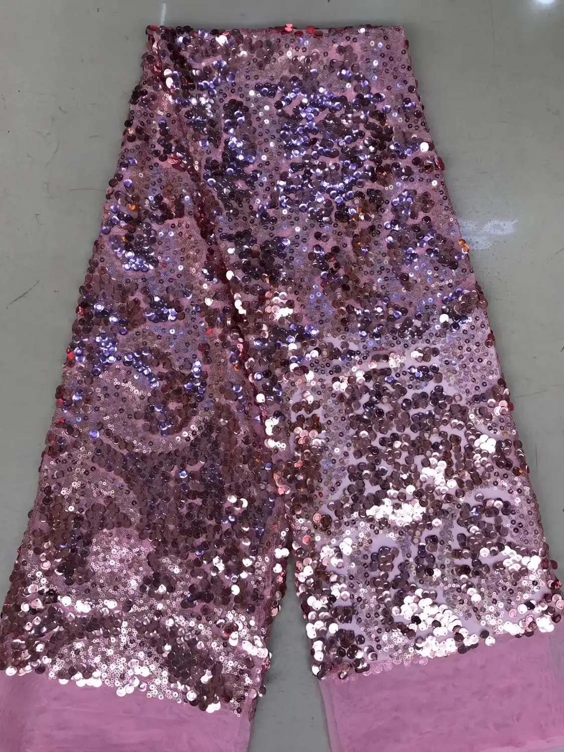 

newarrival african mesh lace fabric with sequins shining fashion net tulle lace fabric for party dress DPNO103