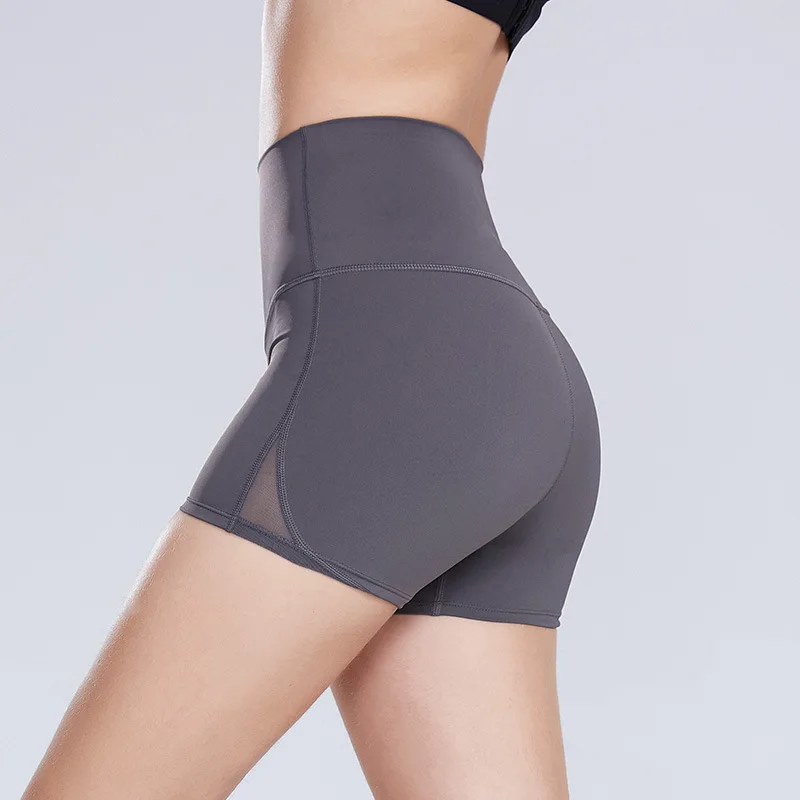 2020 облегающие спортивные шорты с высокой талией для йоги женские нейлоновые из