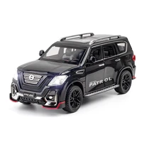 diecast toy vehicles 124 patrol toy metal car models diecast car model simulation sound and light pullback toy car for gift