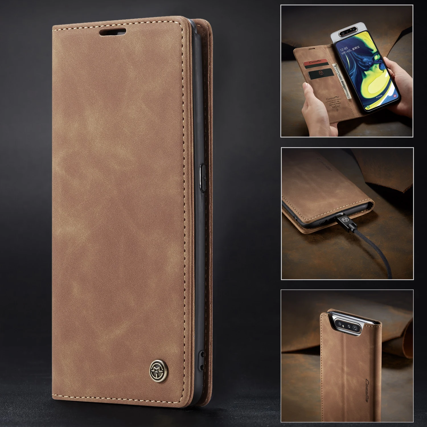 CaseMe Ретро Магнитный чехол для samsung Galaxy Note 10 Plus кошелек кожа + ТПУ A80 A20E