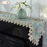 proud rose lace table runner piano towel cover cloth embroidery table cloth piano dust proof cover wedding decoration
