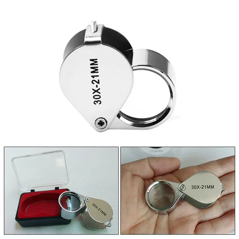 

Folding Jewllery Loupe Portable Magnifying Glass Pocket Size Lovely Loupe Glass Lens Magnifying Triplet Glass Jewelry Diamond