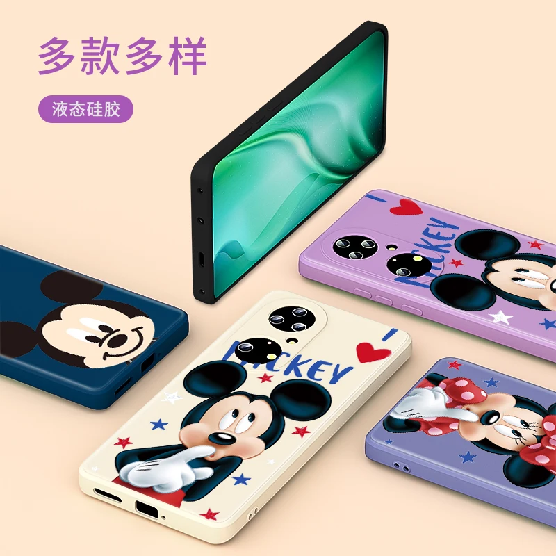 

Couple Disney Mickey Minnie For Huawei P50 P40 P30 P20 Pro Lite 5G P Smart Z Plus Pro 2019 2021 Soft Liquid Phone Case Cover