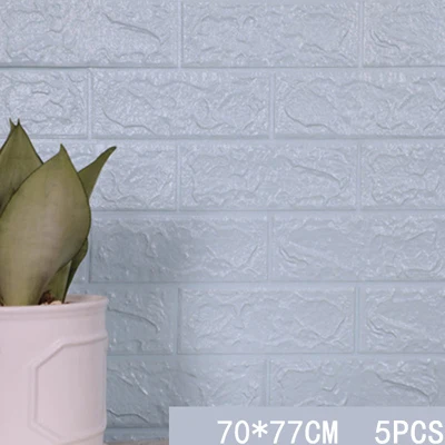 gray blue 70*77 3D наклейки в виде кирпичной стены DIY Пена школа детский сад Настенные обои-покрытие фартук для телевизора дети спальня гостиная украшение - Цвет: gray blue