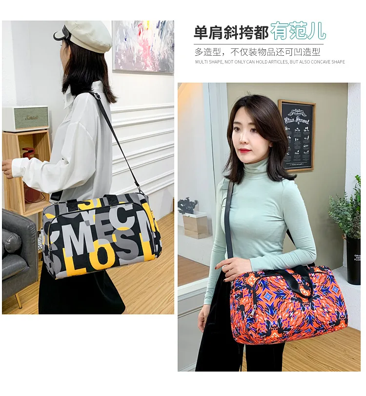 

Large Capacity Women's Floral Print Oxford Cloth Crossbody Tote Handbags For Outdoors Travelling New Arrivals Gifts