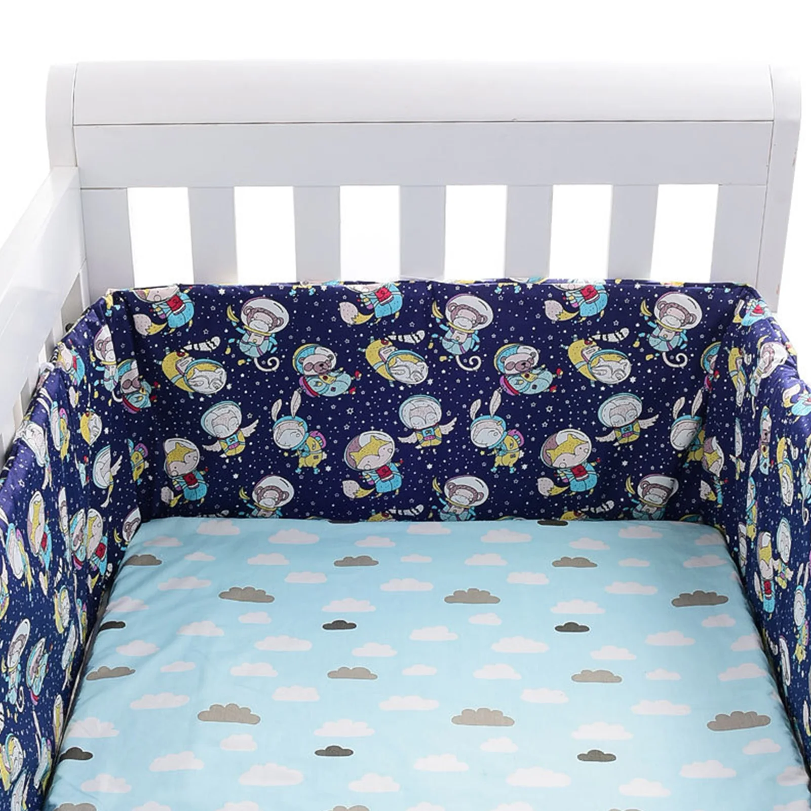 

200CM Baby Bed Thicken Bumper One-piece Crib Around Cushion Cot Washable Anti-collision Protector Pillows Newborns Room Decor