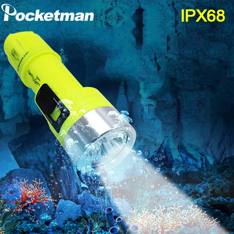 IPX8 светильник для дайвинга белый/желтый фонарь двойной подводный 200 м