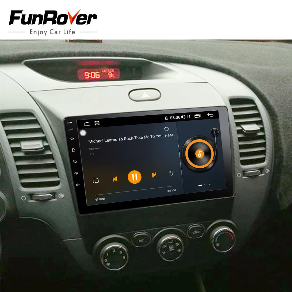 Funrover octa core 2 din android 9 0 автомобильный dvd мультимедийный плеер для Kia Cerato K3 2012 2016 радио
