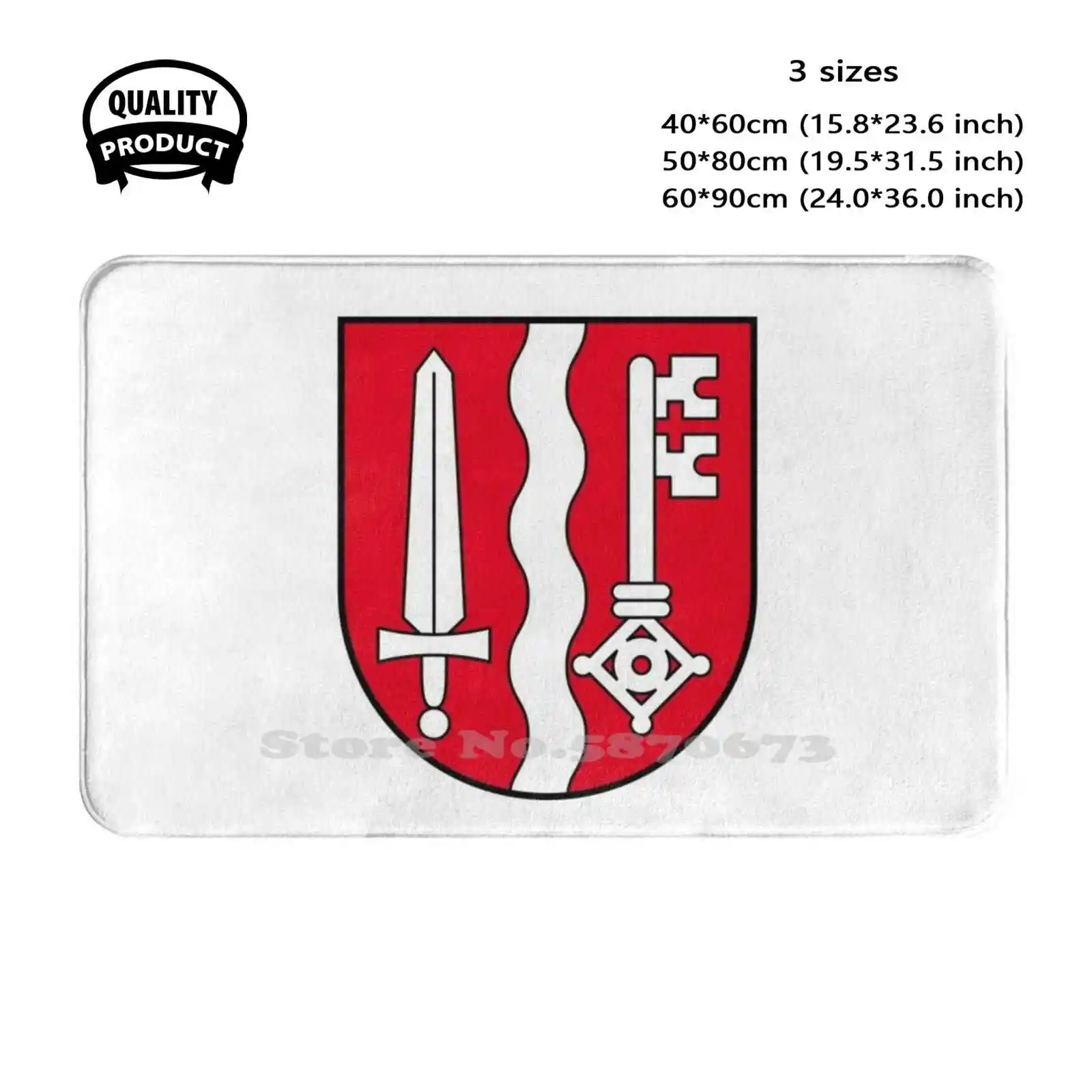 Герб Oberwil Швейцария мягкая подушка домашний ковер дверной коврик автомобильный