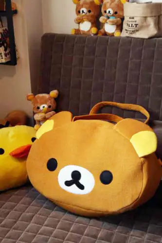 

Brown Bear Rilakkuma Cute Big Bag Lovely single shoulder bag super rucksack