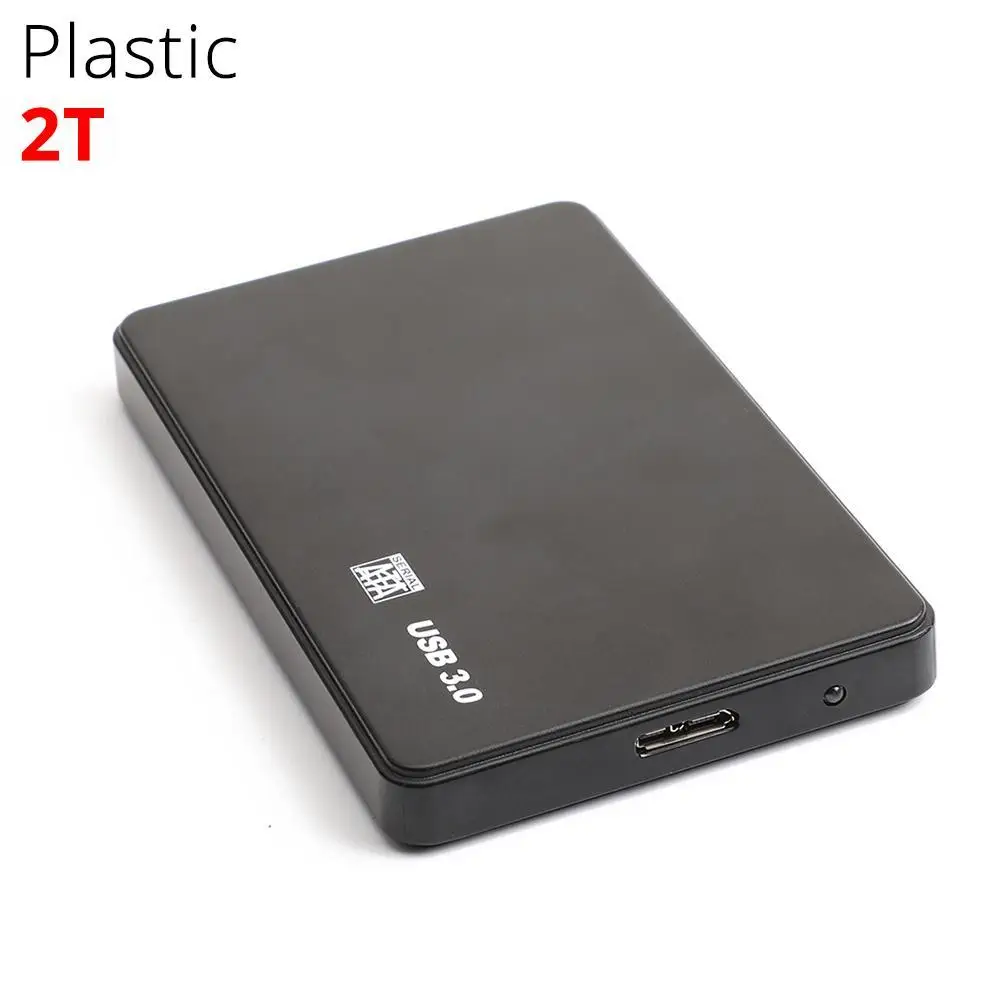 Plastic Black 2T USB 3,0 Портативный внешний мобильный жесткий диск ПК ноутбук внешний жесткий диск адаптер Жесткий диск - Цвет: Plastic Black 2T