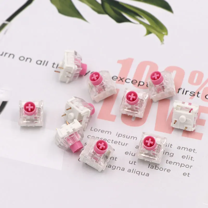 Kailh коробка бесшумный переключатель розовый коричневый механическая клавиатура