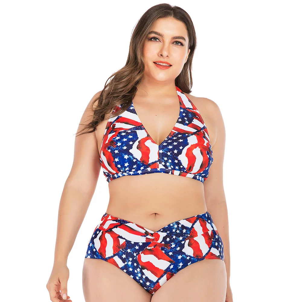 Sexy 2019 Bikini Set String Swimsuit Printed Bathing Suit High Waist May Hollow Back Swimwear Plus Size Bathers Summer Maillot | Женская