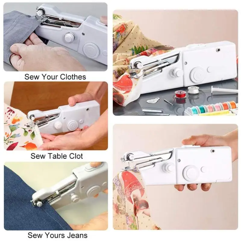 Мини портативные Швейные машины портативные DIY рукоделие батареи рукоделие беспроводные ткани электрическая швейная машина