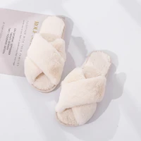 cotton slippers womens new cute home cross wool slippers wear autumn and winter fashion home